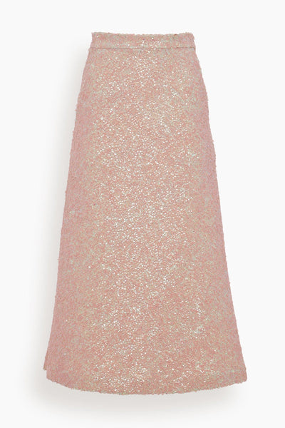 Terry Sequins Skirt in Rose