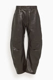 Nili Lotan Shon Leather Pant in Dark Brown
