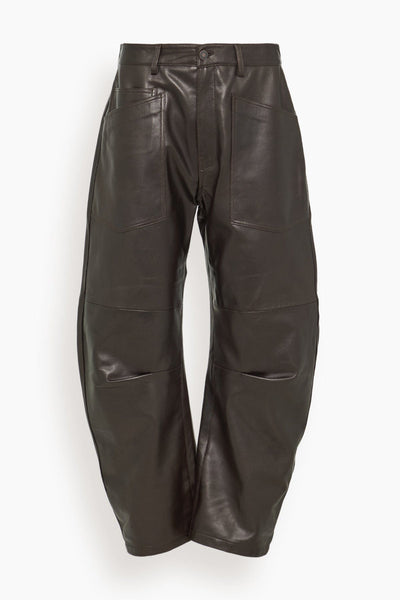 Shon Leather Pant in Dark Brown