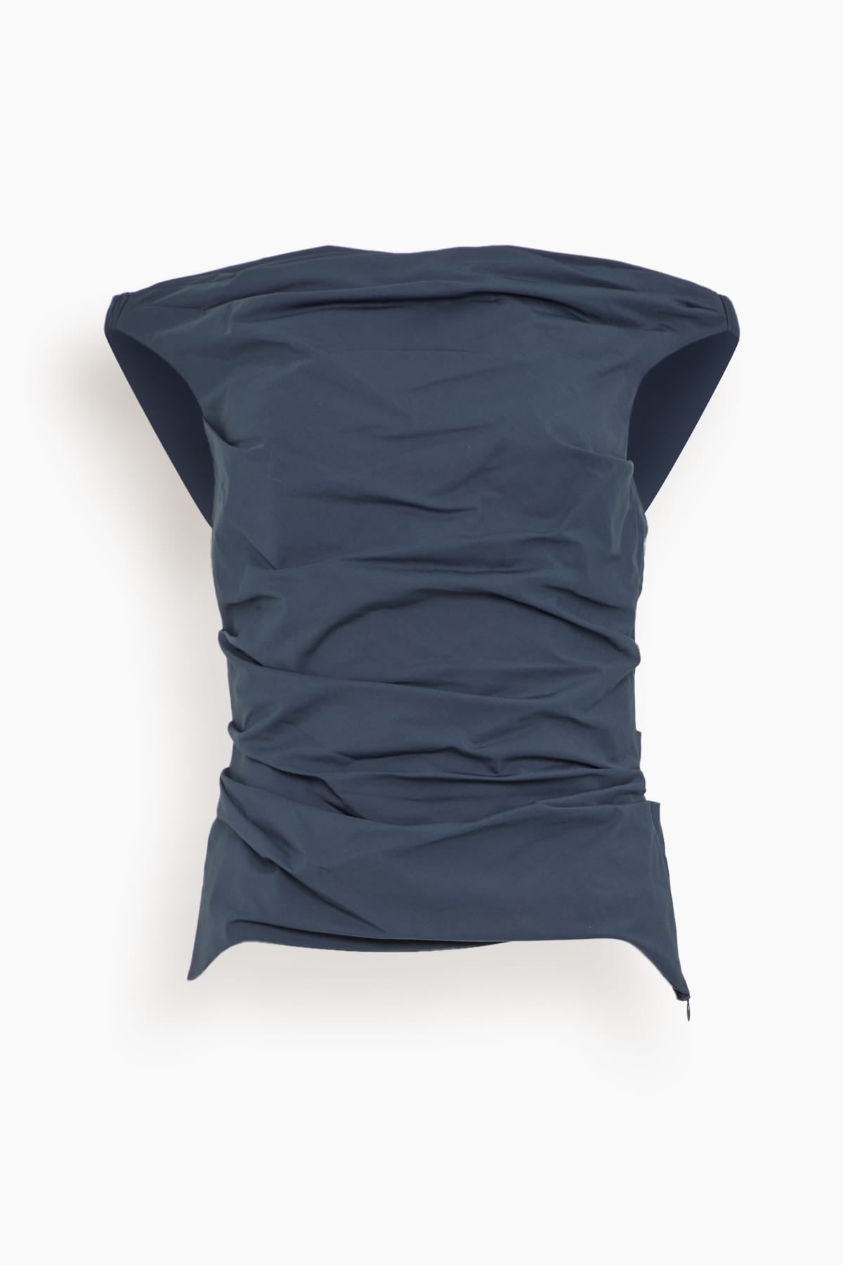 Simkhai Maisel Cotton Draped Top in Midnight