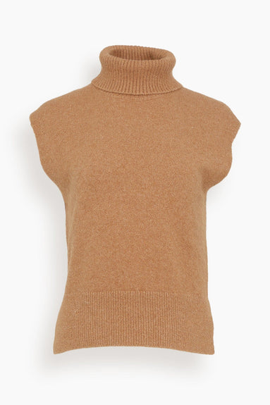 Tanya Taylor Tops Aaron Knit Top in Camel