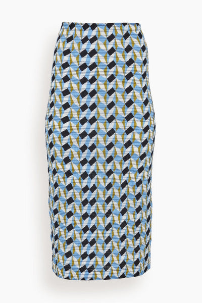 Graphic Volumes Skirt in Blue Graphics