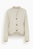 Loulou Studio Sweaters Kaia V-Neck Cardigan in Oat Melange Loulou Studio Kaia V-Neck Cardigan in Oat Melange