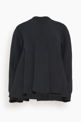 Chiffon Mix Sponge Sweat Pullover in Black