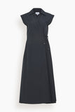 Tanya Taylor Casual Dresses Midi Shivon Dress in Black