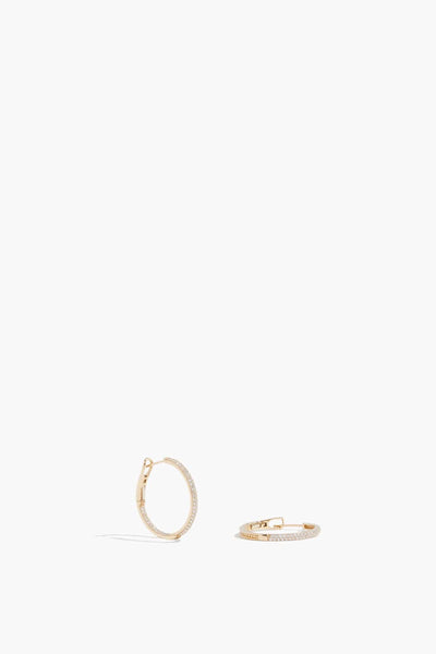 Wrapped Diamond Hoops in 14k Yellow Gold