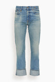 R13 Cuffed Romeo Jean in Merrin Blue