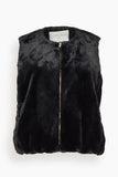 Forte Forte Eco Fur Vest in Noir