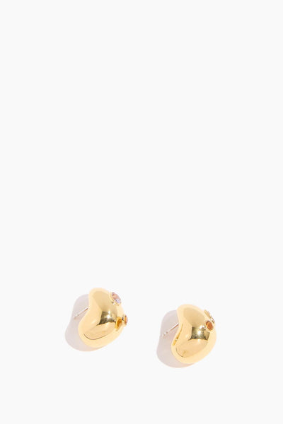 Mini Arp Earrings in Studded Gold