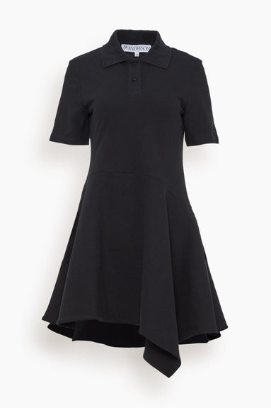 JW Anderson Dresses Asymmetric Polo Dress in Black