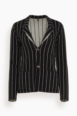 Super Shrunken Sweater Blazer in Black and White Stripe