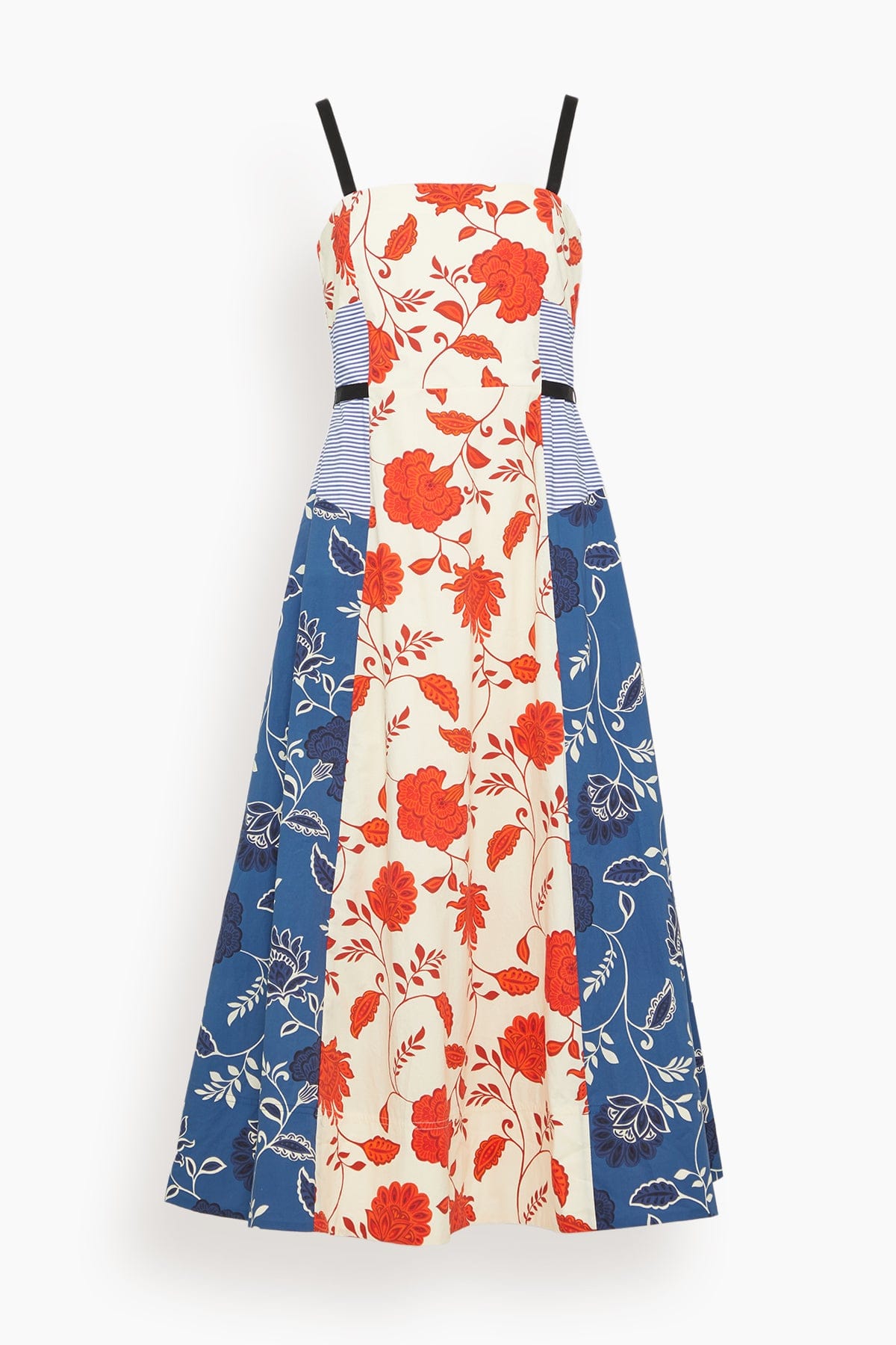 Tanya Taylor Tavira Dress in Cream/Tomato/Stripe Multi