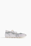 Marni Retro Soccer Ballerina Sneakers in Light Blue/Silver