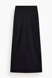Another Tomorrow Satin Skirt in Black