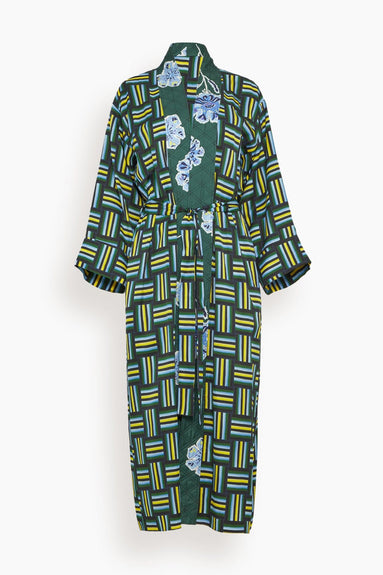 Dorothee Schumacher Coats Graphic Patch Coat in Weave Mix Blue Green Graphic Patch Coat in Weave Mix Blue Green