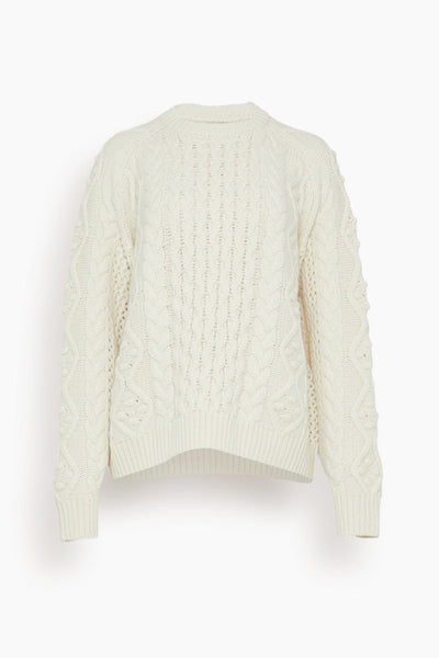 Secas Cable Knit Sweater in Ivory