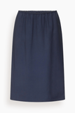Loulou de Saison Kruse Knee Length Skirt in Navy