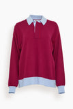 Staud Michael Cashmere Sweater in Crimson
