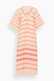Lemlem Edna V-Neck Dress in Tigist Flame