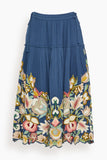 Sea Wilhelmina Embroidered Skirt in Blue