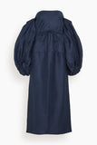 Rosie Assoulin Casual Dresses Balloon Sleeve Dress in Navy Balloon Sleeve Dress in Navy
