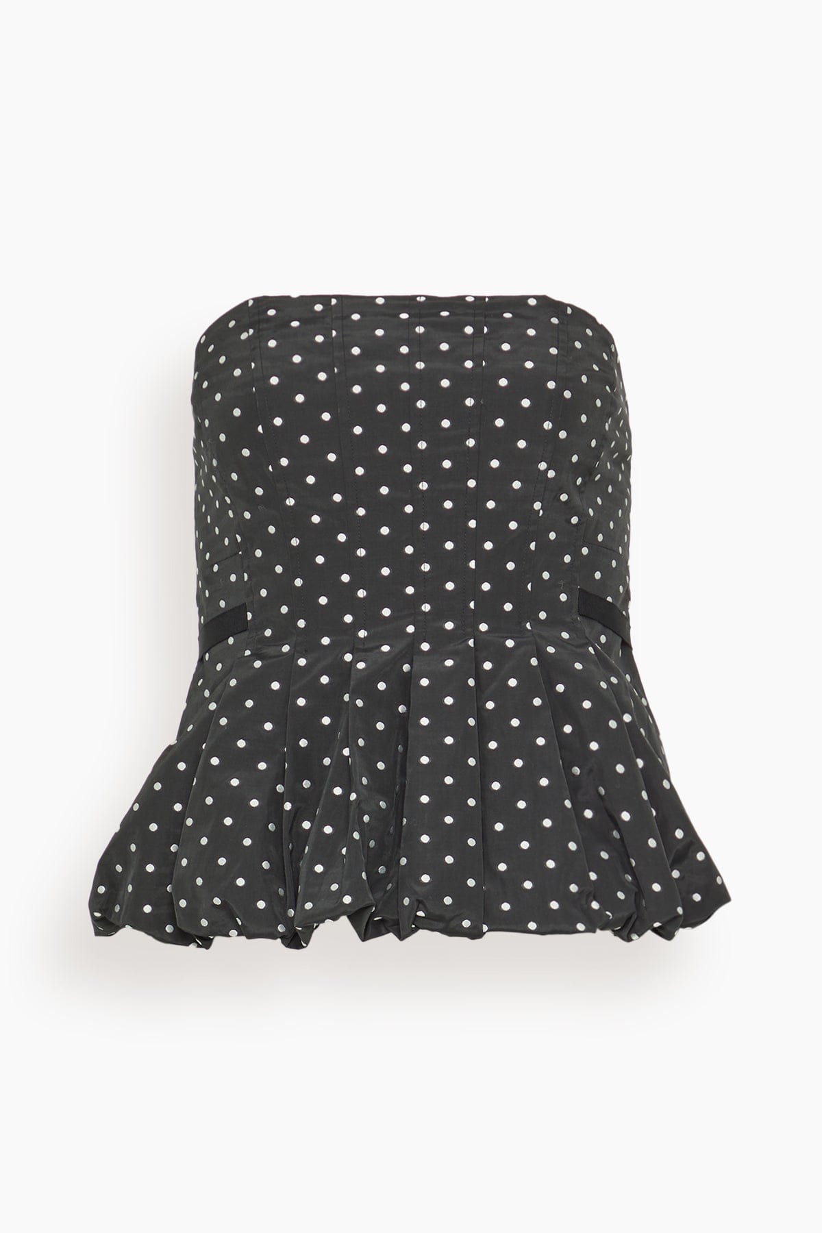 Tanya Taylor Farah Top in Black/Ivory Multi