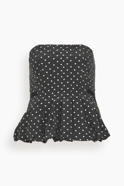 Farah Top in Black/Ivory Multi