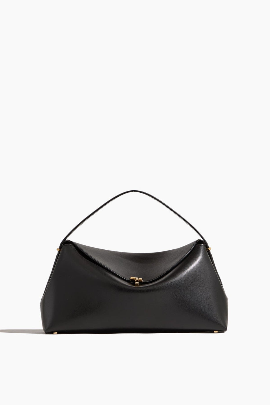 Toteme Top Handle Bags T-Lock Leather Top Handle in Black Toteme T-Lock Leather Top Handle in Black