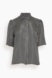 Maria McManus Bell Sleeve Blouse in Black Stripe