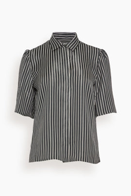 Bell Sleeve Blouse in Black Stripe
