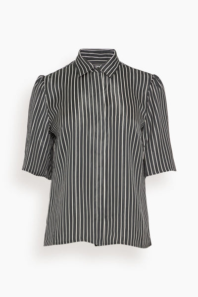 Bell Sleeve Blouse in Black Stripe