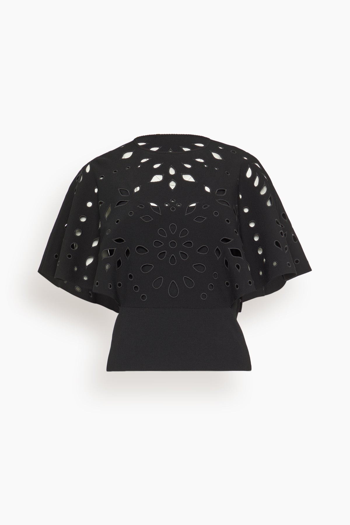 Ulla Johnson Josie Cape Sleeve Knit Top in Noir