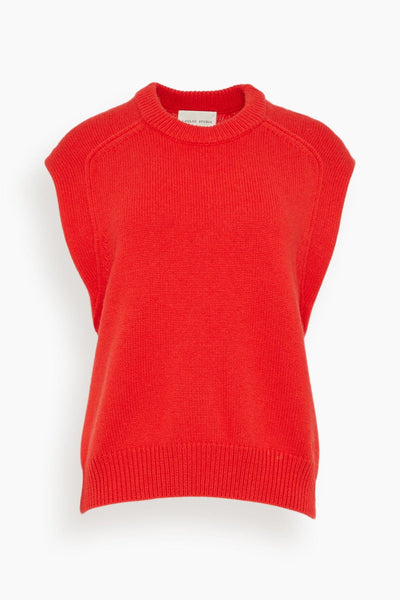 Mari Sleeveless Boxy Top in Chili