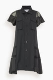 Sacai Casual Dresses Suiting x Satin Dress in Black Sacai Suiting x Satin Dress in Black