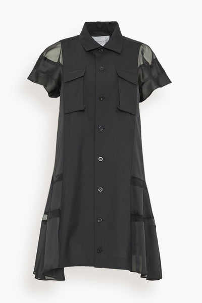 Sacai Suiting x Satin Dress in Black – Hampden Clothing