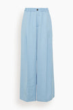 Marni Satin Wide Leg Trousers in Light Blue