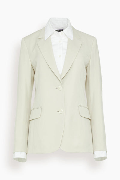 Frank Poplin Blazer in Ivory