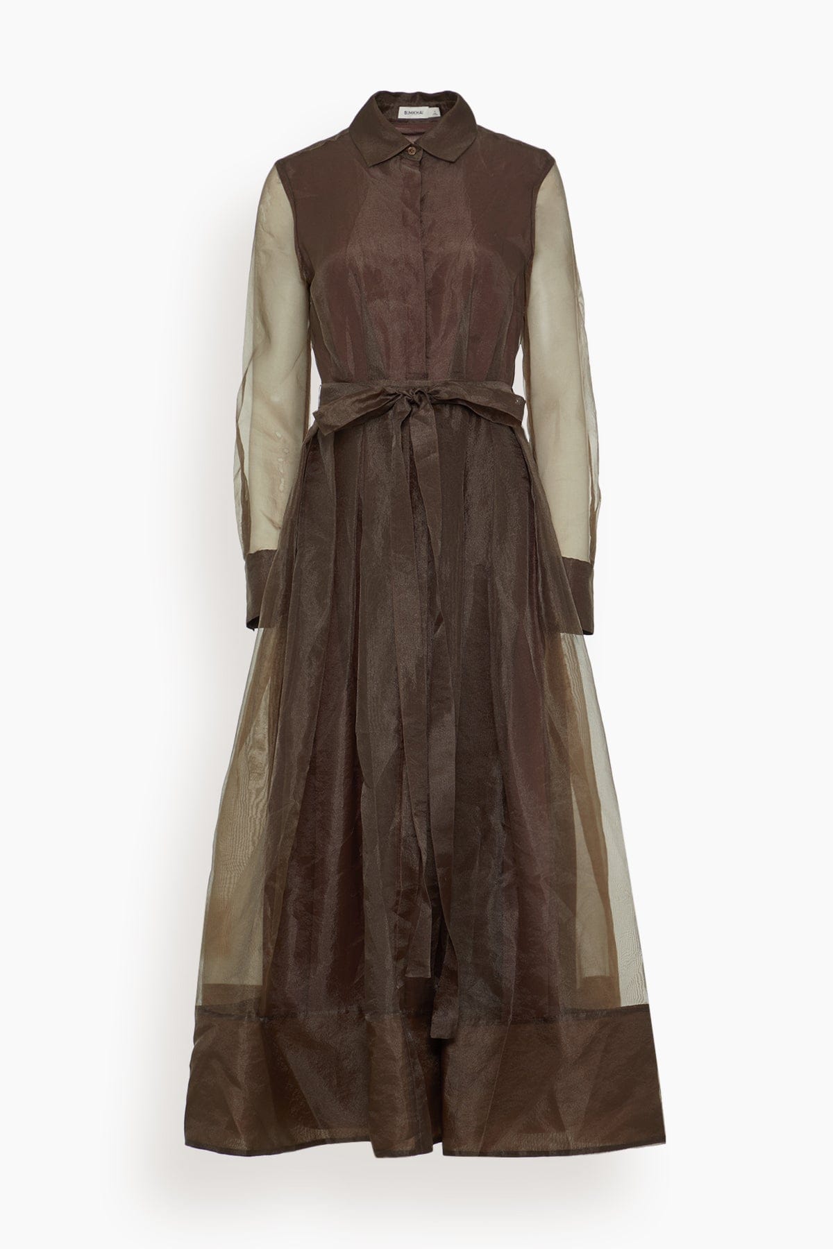 Simkhai Montgomery Long Sleeve Button Up Midi Dress in Chocolate Hampden Clothing Simkhai Montgomery Long Sleeve Button Up Midi Dress in Chocolate Hampden Clothing