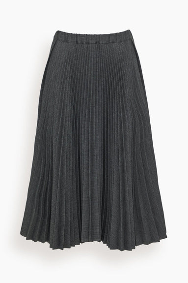 Plan C Skirts Pleated Tweed Skirt in Melange Black/White