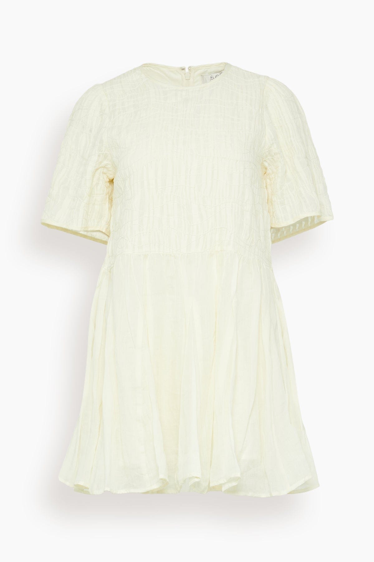 Sea Imogen Solid Short Sleeve Dress in Cream