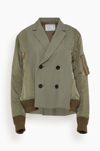 Suiting Bonding and Nylon Twill Jacket in Taupe