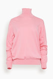 Tibi Perfect Turtleneck Pullover in Bubble Gum Pink