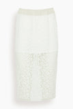 Maria McManus Lace Ruched Skirt in White