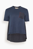 Marni Short Sleeve Pocket Tee in Blue/Black
