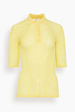Bite Studios Cotton Net Rib Top in Daffodil