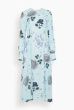 Erdem Dresses Long Sleeve A-Line Midi Dress in Small Margot Floral Sky Blue Long Sleeve A-Line Midi Dress in Small Margot Floral Sky Blue