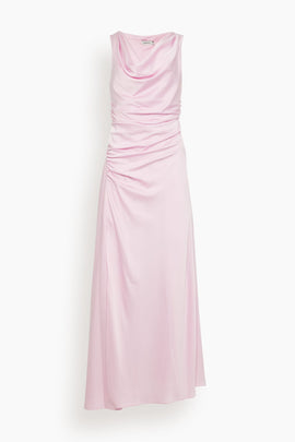 Melaney Satin Gown in Tulip