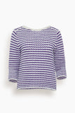 Dorothee Schumacher Sweaters Playful Softness Pullover in Purple Blue White Mix