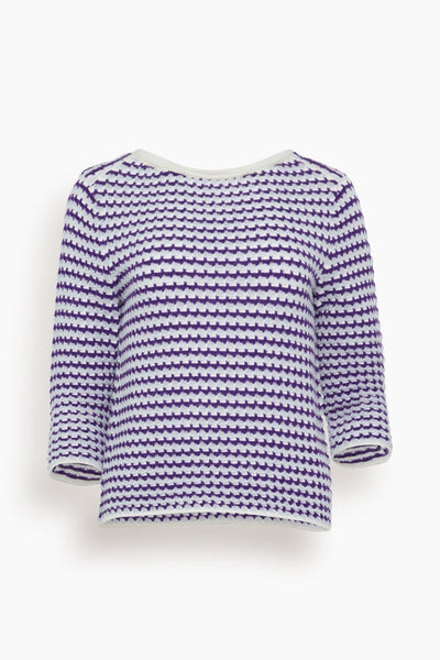 Playful Softness Pullover in Purple Blue White Mix