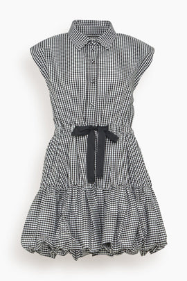 Neci Gingham Bubble Mini Dress In Multi